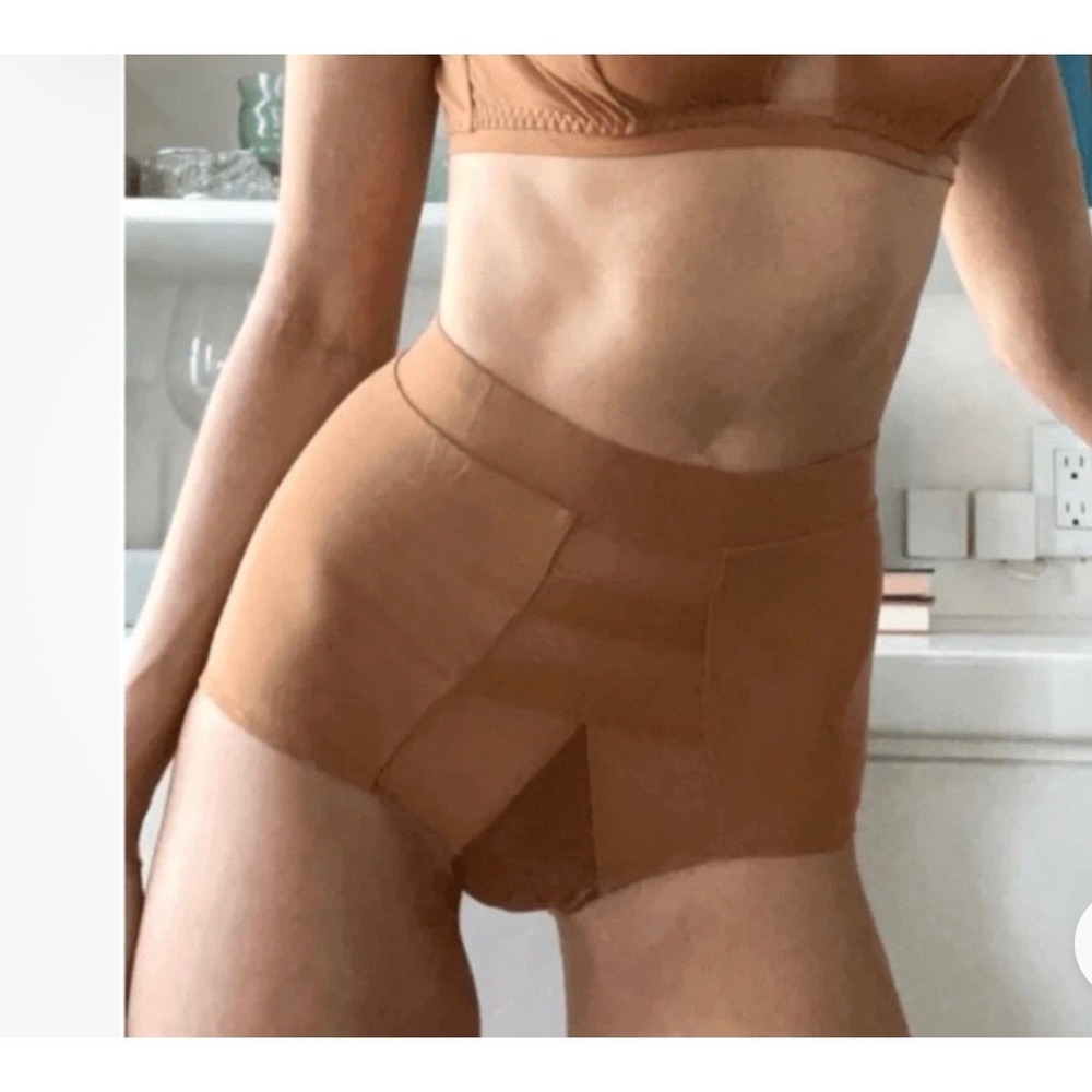 Free People Hah Hi Wasted Panty‎ Brown Sugar Mesh High Rise NEW M